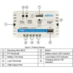 LS1012EU PWM Ρυθμιστής Φόρτισης EPSOLAR / EPEVER 10A 12V